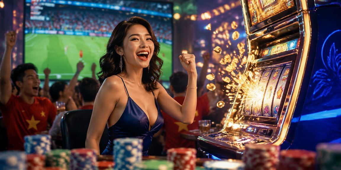 Người dùng TP Hồ Chí Minh chơi slot game trong lễ hội và kiểm tra số dư tài khoản